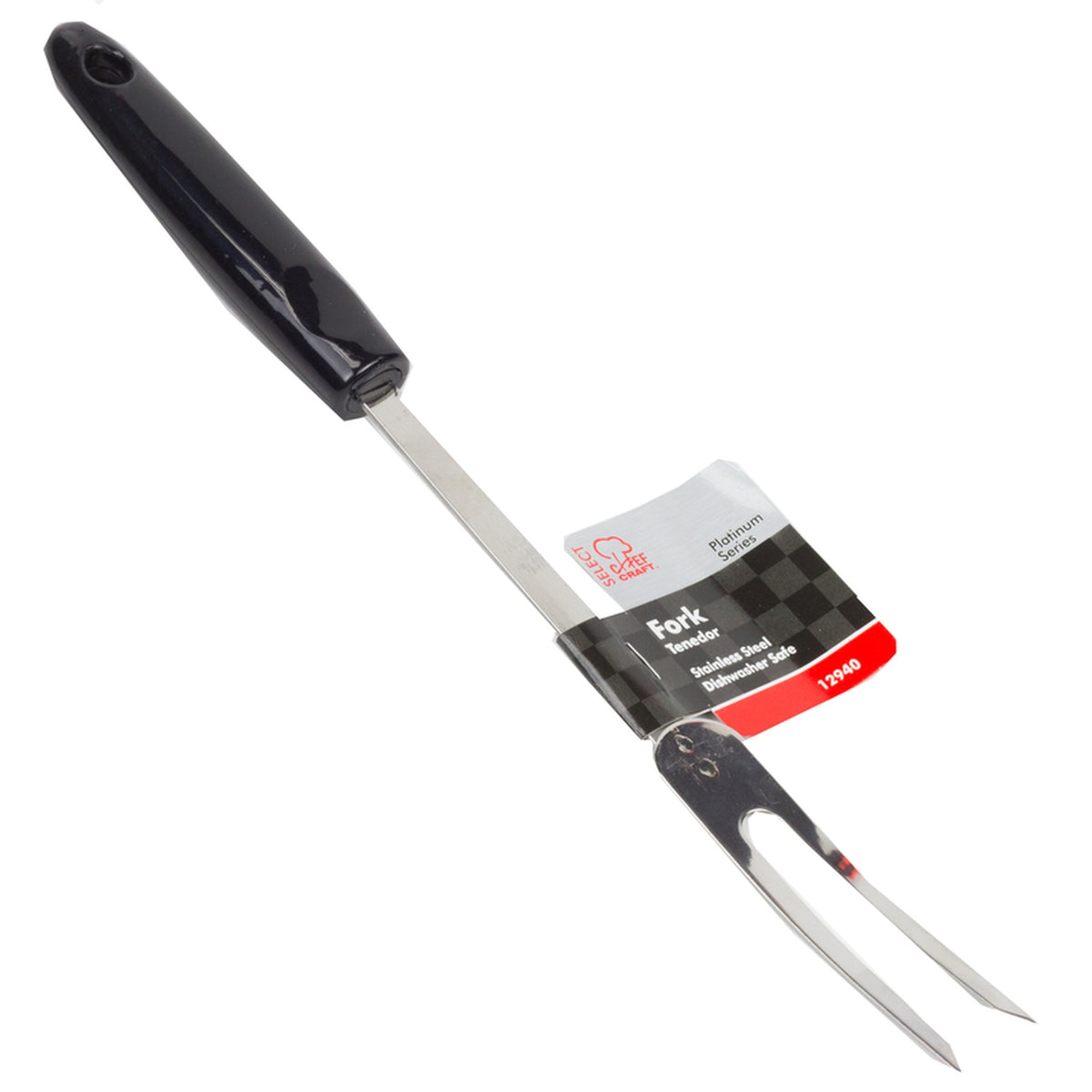 Chef Craft 12940 4 in. W x 12 in. L Black/Silver Stainless Steel Fork