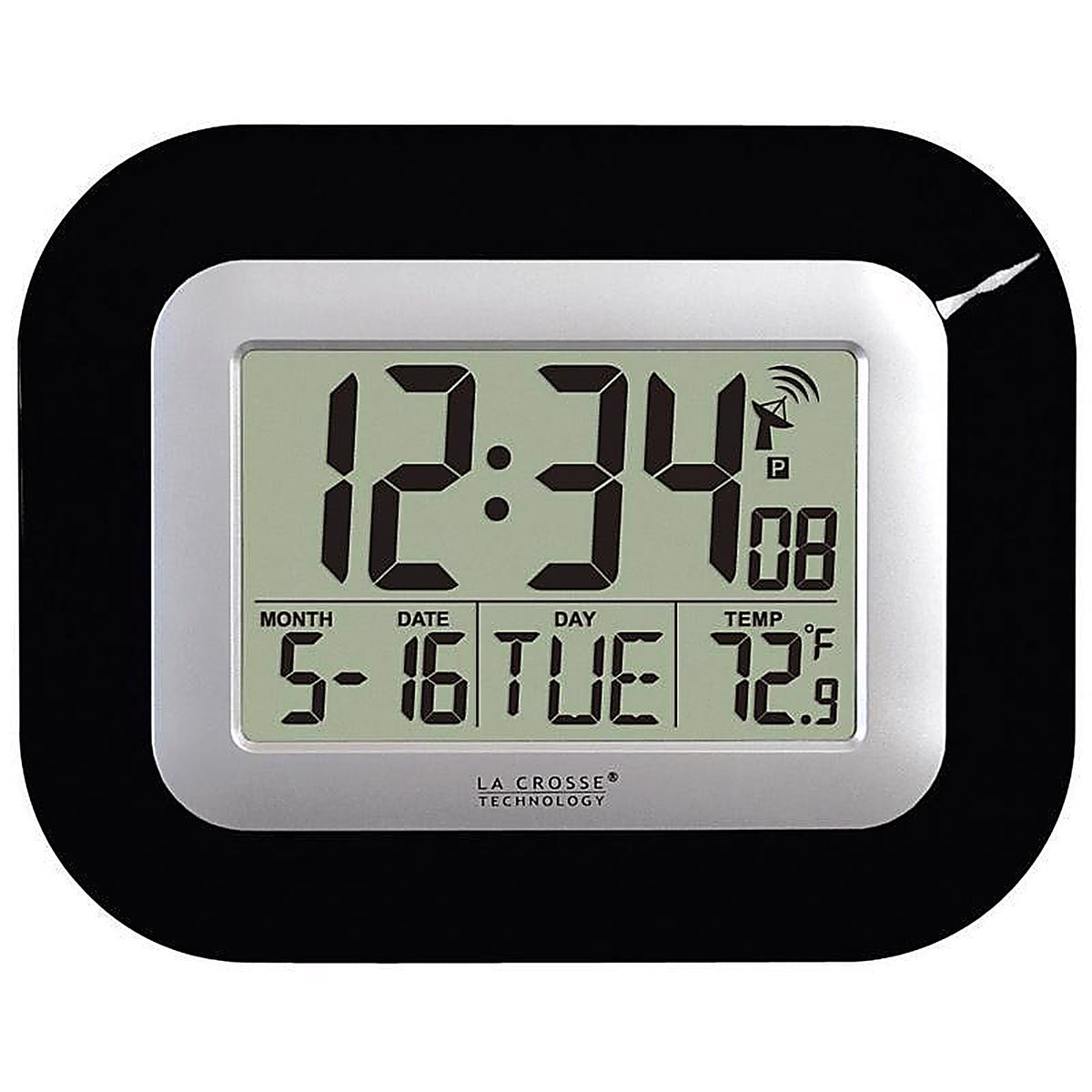 La Crosse Technology - WT-8005U-B - 8.95 In. L X 1.2 In. W Indoor Contemporary Digital Atomic Wall Clock Plastic Bl