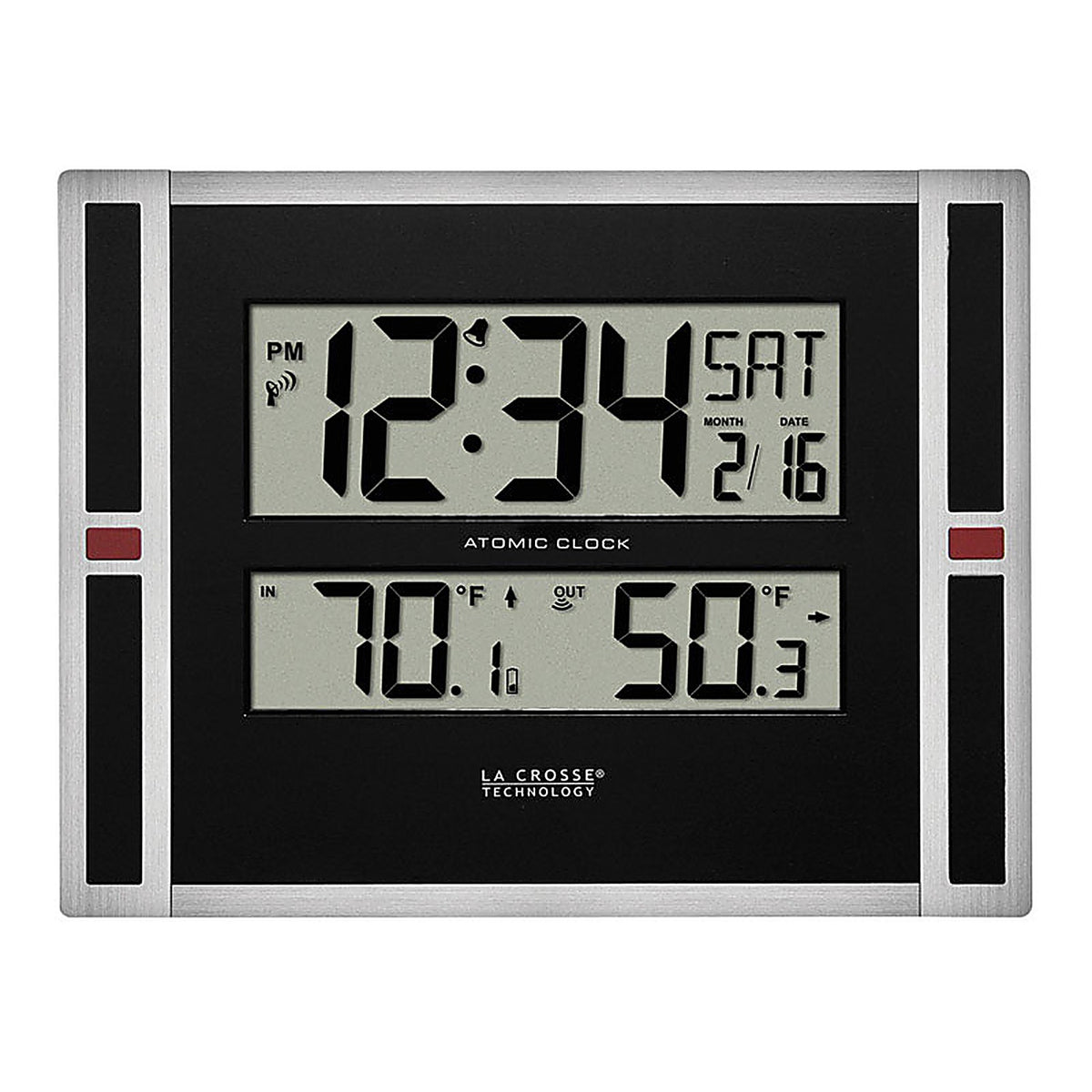 La Crosse Technology - 513-149 - 11 In. L X 1.10 In. W Indoor and Outdoor Contemporary Digital Atomic Wall Clock