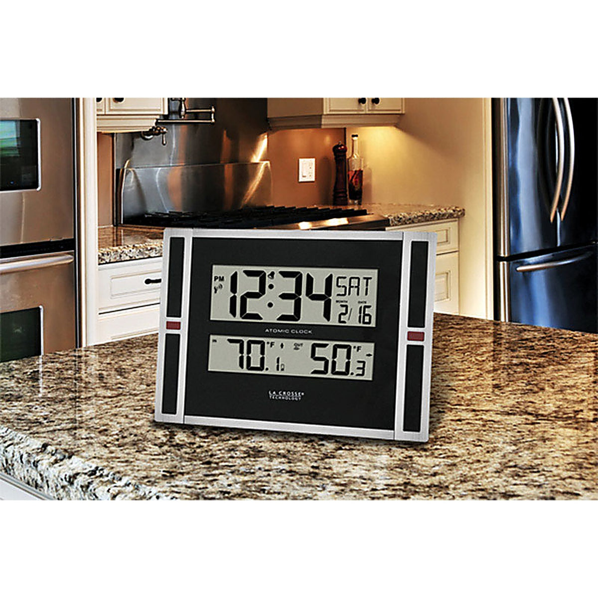 La Crosse Technology - 513-149 - 11 In. L X 1.10 In. W Indoor and Outdoor Contemporary Digital Atomic Wall Clock
