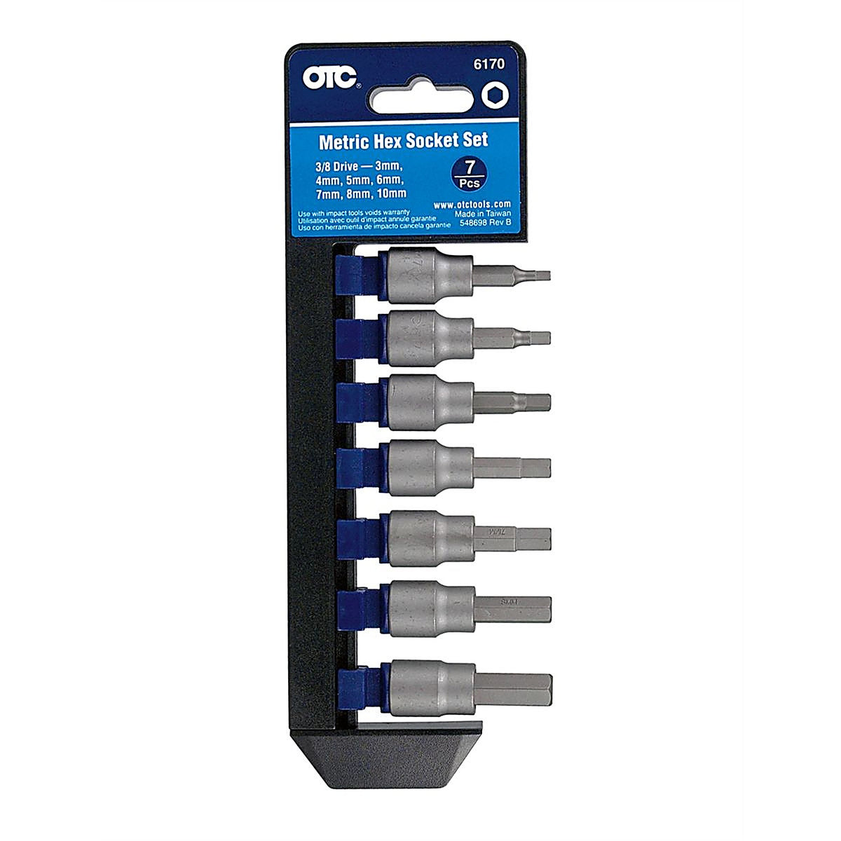 OTC 6170 7 pc. Metric Hex Bit Socket Set