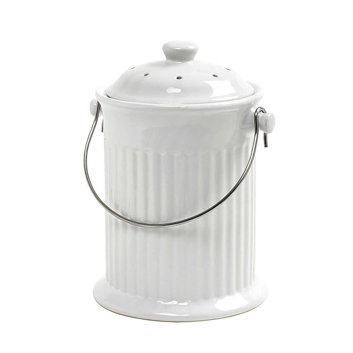 Norpro 93 8 in. W x 10-1/2 in. L White Ceramic Compost Keeper