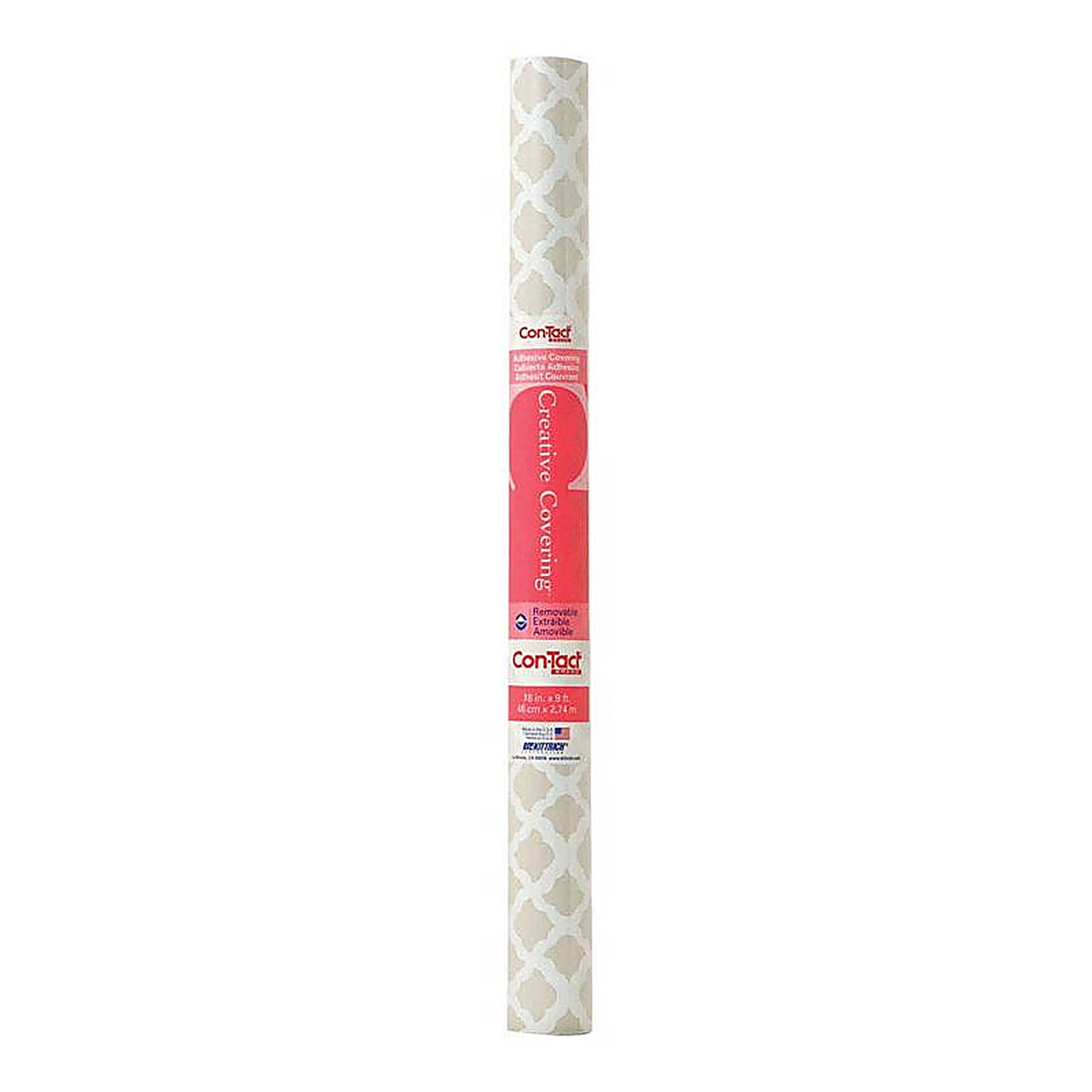 Con-Tact 09F-C9R03-12 Creative Covering 9 ft. L x 18 in. W Talisman Taupe Geometric Self-Adhesive Shelf Liner