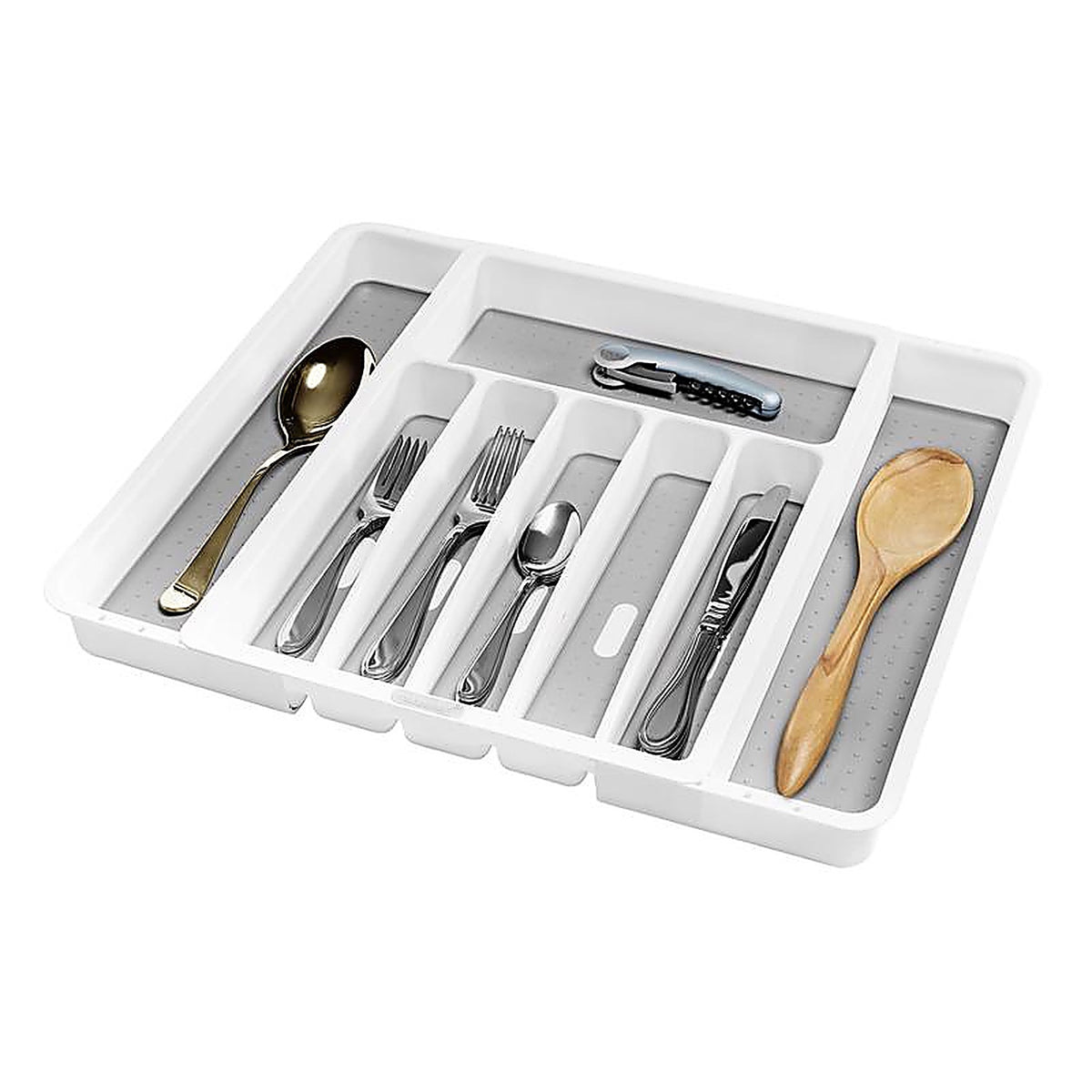 MadeSmart - 29308 - 2 In. H X 13 In. W X 16 In. D Plastic Adjustable Silverware Tray