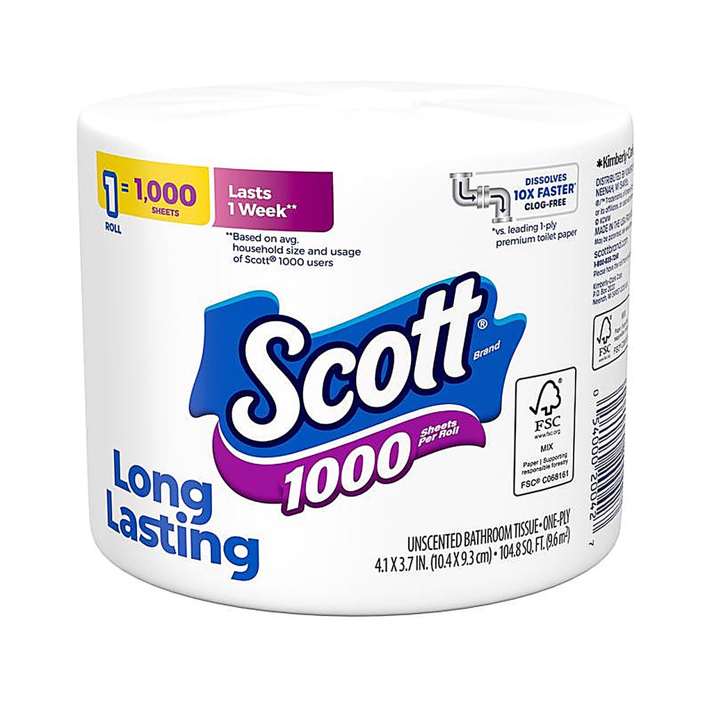 Scott 39327 Toilet Paper 1 Rolls 1000 sheet 104.8 ft.