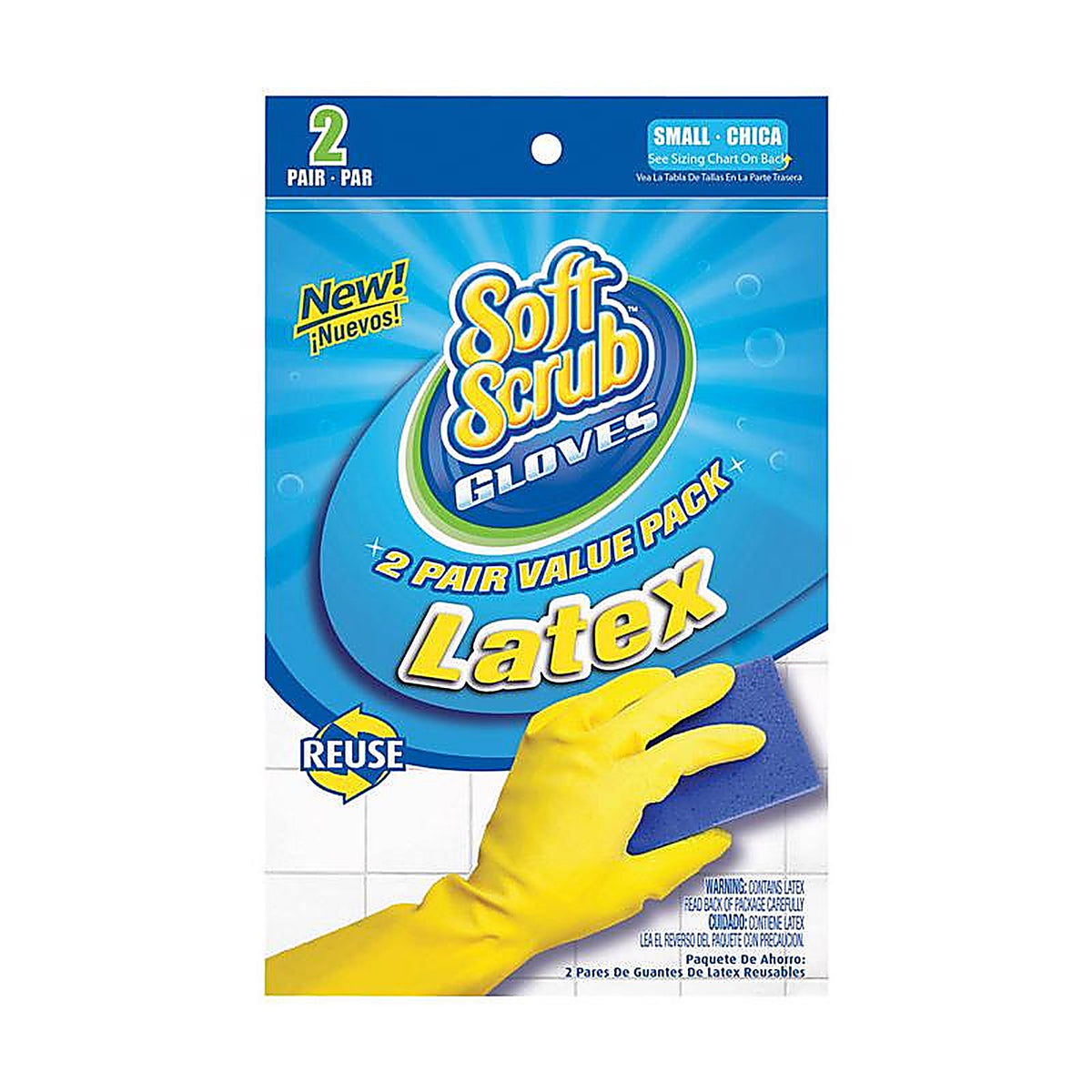 Soft Scrub 12321-26 Latex Cleaning Gloves S Yellow 2 pair