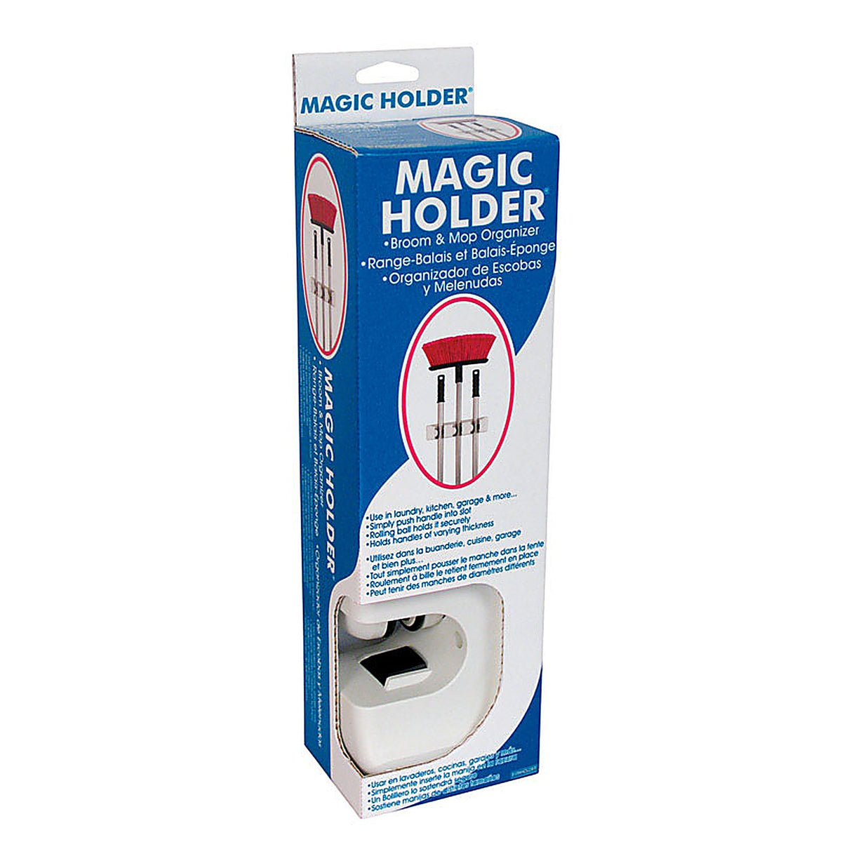 Evri - MH3-W - Magic Holder 3-9/32 In. H X 2-13/16 In. W X 12-9/16 In. L Plastic Broom/Mop Holder