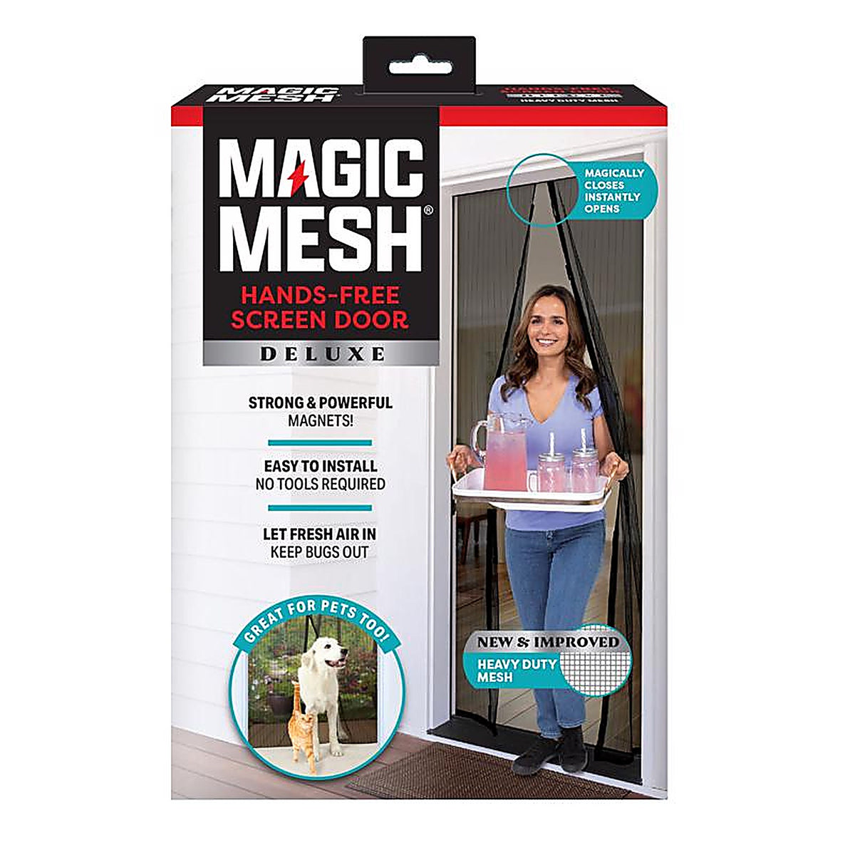 As Seen on TV - MM011124 - Magic Mesh 83 In. H X 39 In. W Black Mesh Hands-Free Magnetic Screen Door