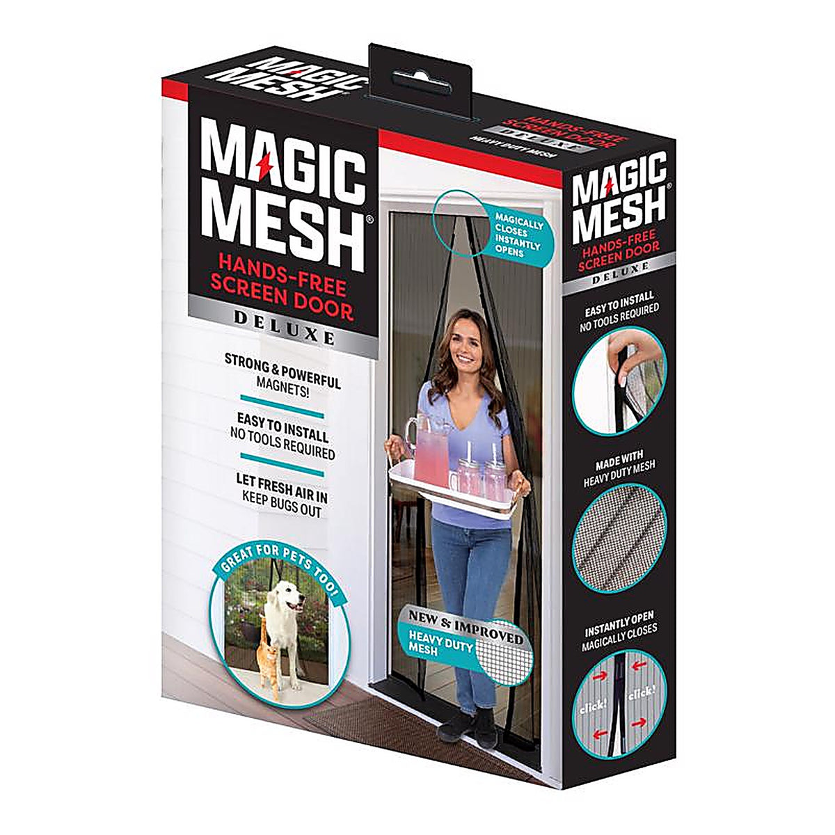 As Seen on TV - MM011124 - Magic Mesh 83 In. H X 39 In. W Black Mesh Hands-Free Magnetic Screen Door