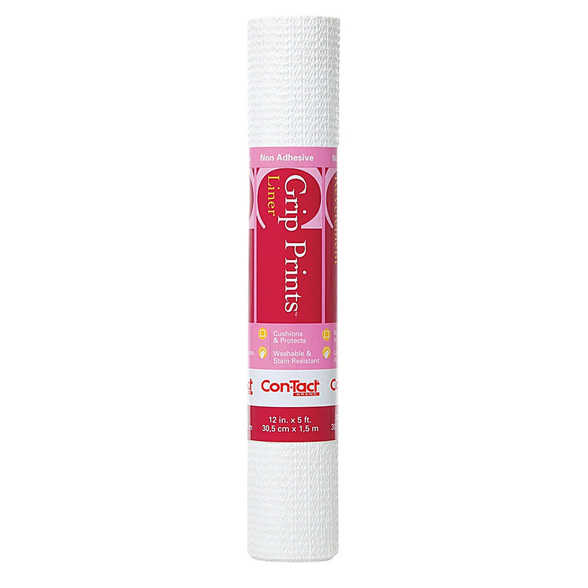 Con-Tact 05F-C6B14-06 Grip Prints 5 ft. L x 12 in. W White Non-Adhesive Shelf Liner