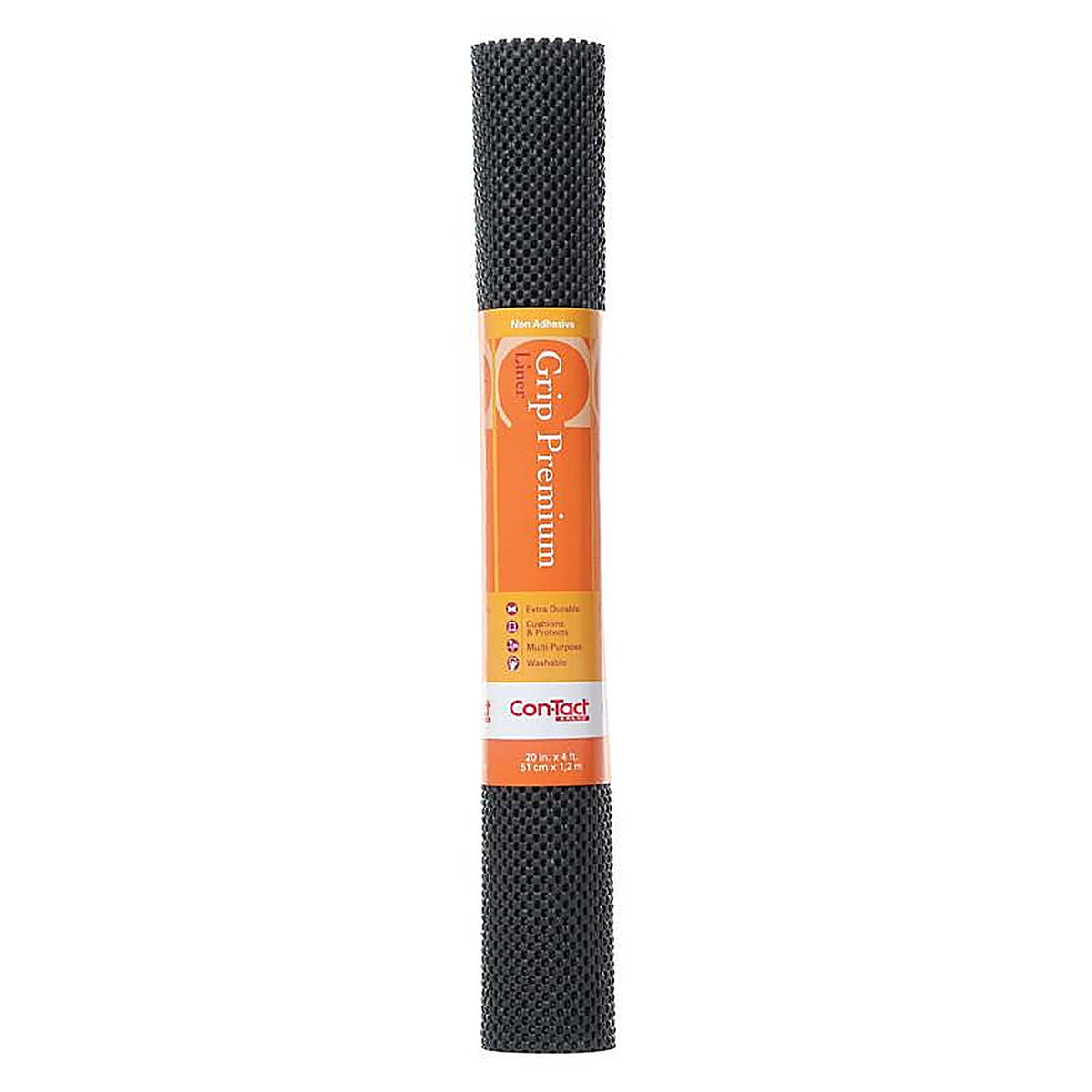 Con-Tact 04F-C6O51-06 Grip Premium 4 ft. L x 20 in. W Black Non-Adhesive Shelf Liner