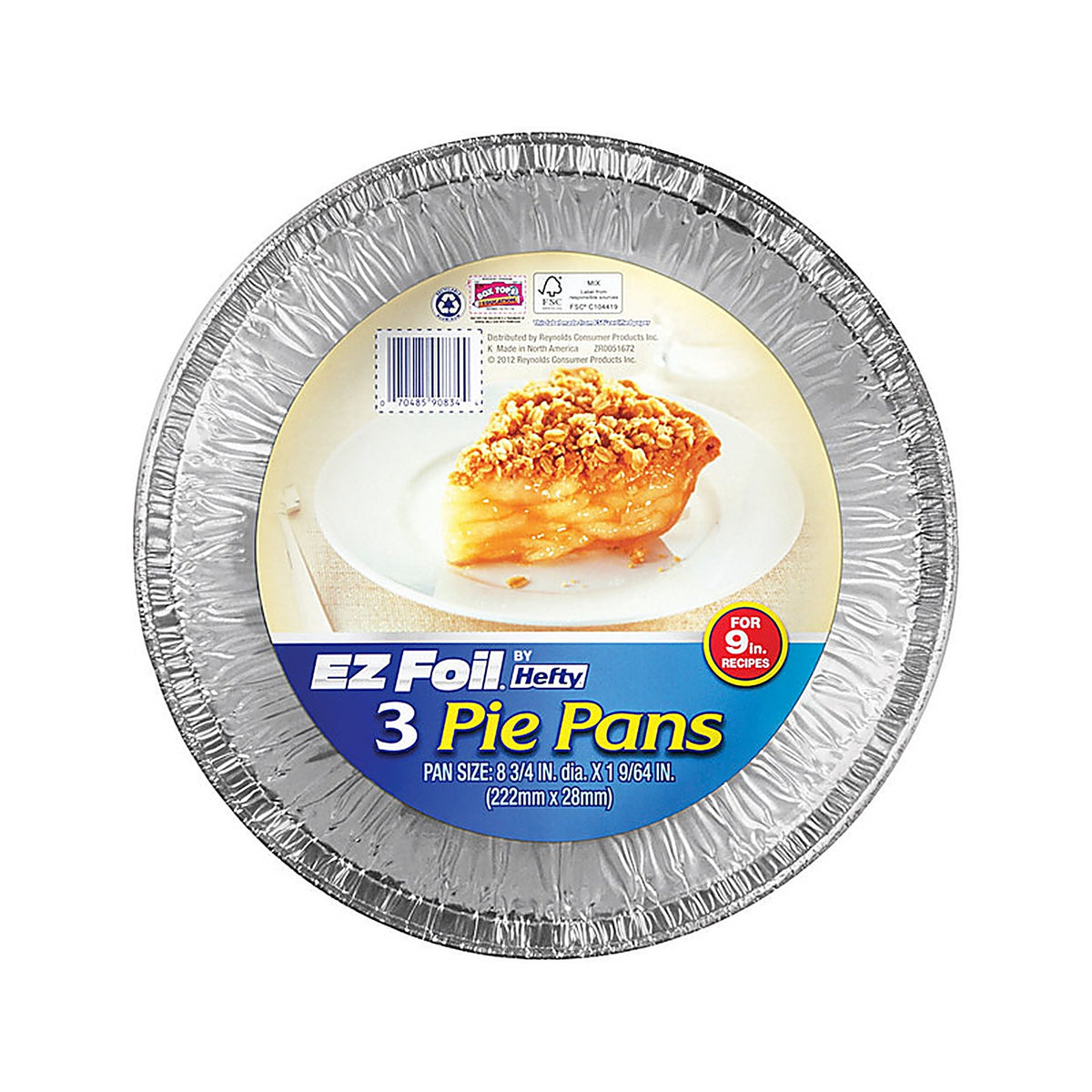 E-Z Foil - Z90834 - Hefty Ez Foil 8-3/4 In. W X 8-3/4 In. L Pie Pan Silver 3 Pack