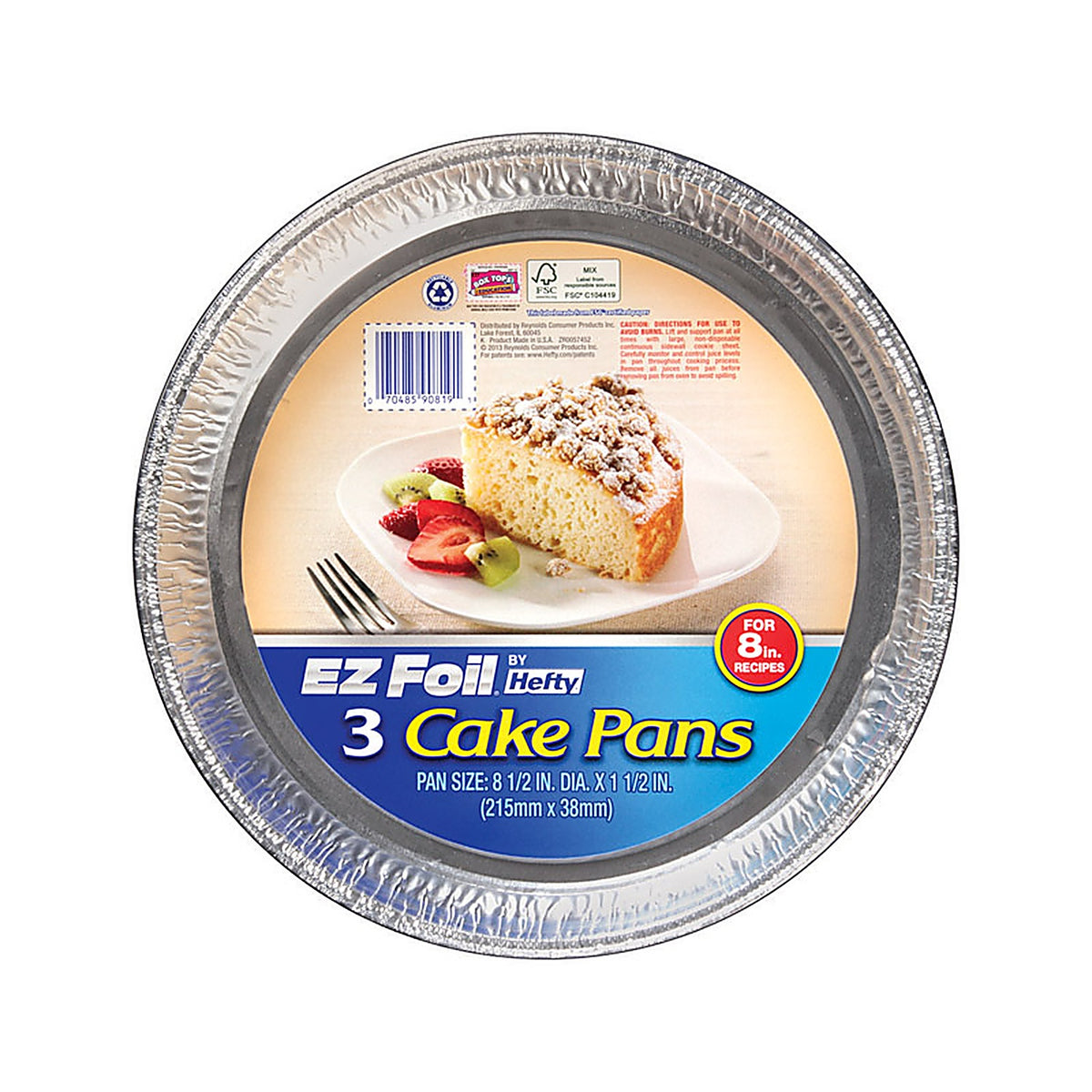 Hefty - Z90819 - Ez Foil 8-1/2 In. W X 8-1/2 In. L Cake Pan 3 Piece