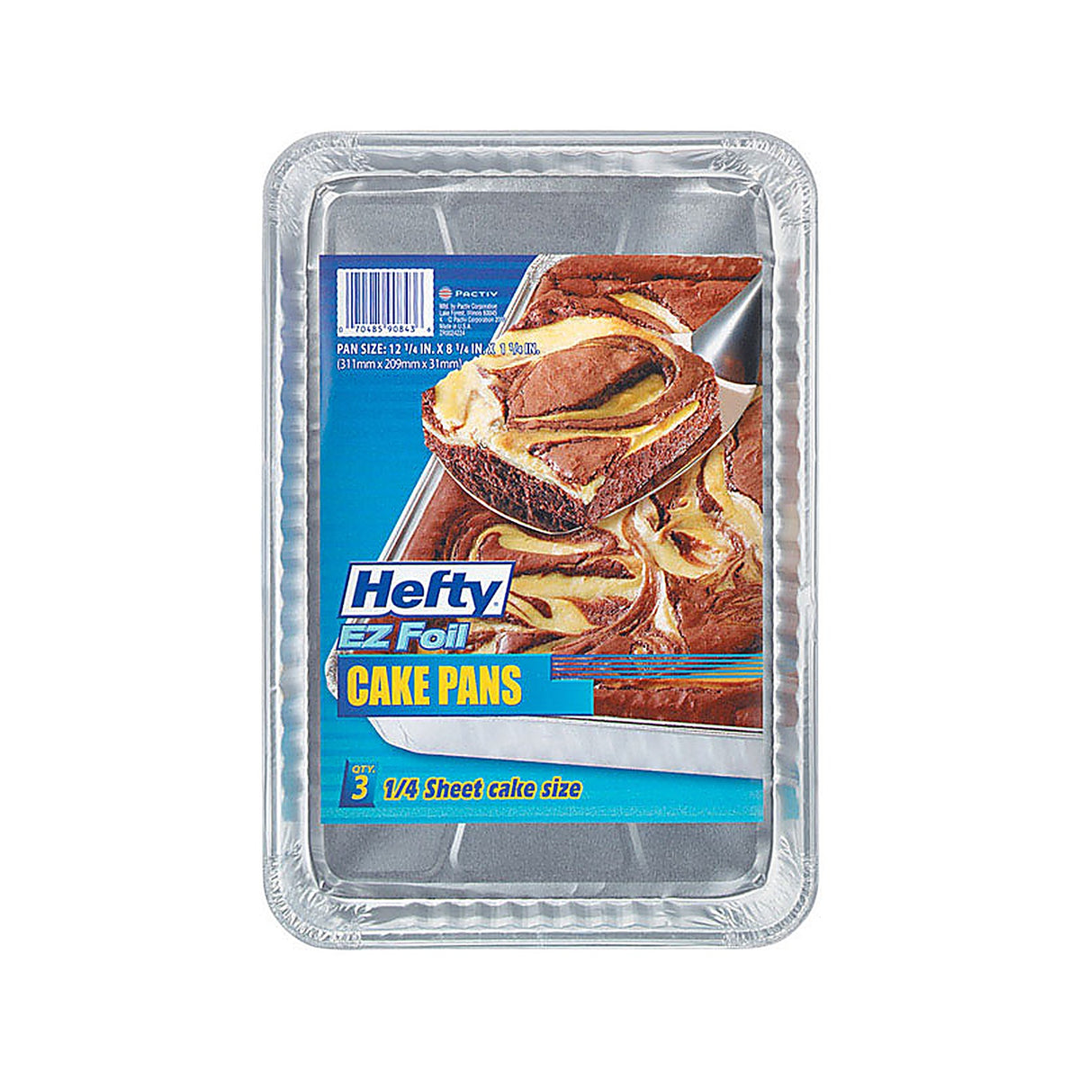 Hefty - Z90843 - Ez Foil 8-1/4 In. W X 12-1/4 In. L Cake Pan 3 Piece