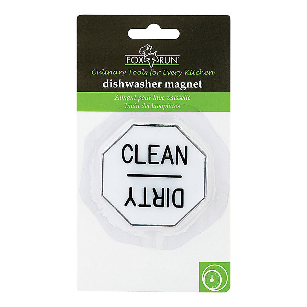 Fox Run 5935 2-1/2 in. W x 6-3/4 in. L White/Black Plastic Dishwasher Magnet