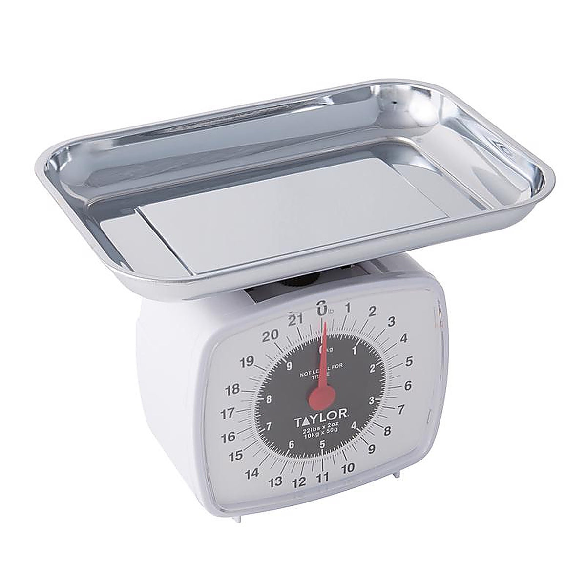 Taylor 38804016T White Analog Kitchen Scale 22 lb.