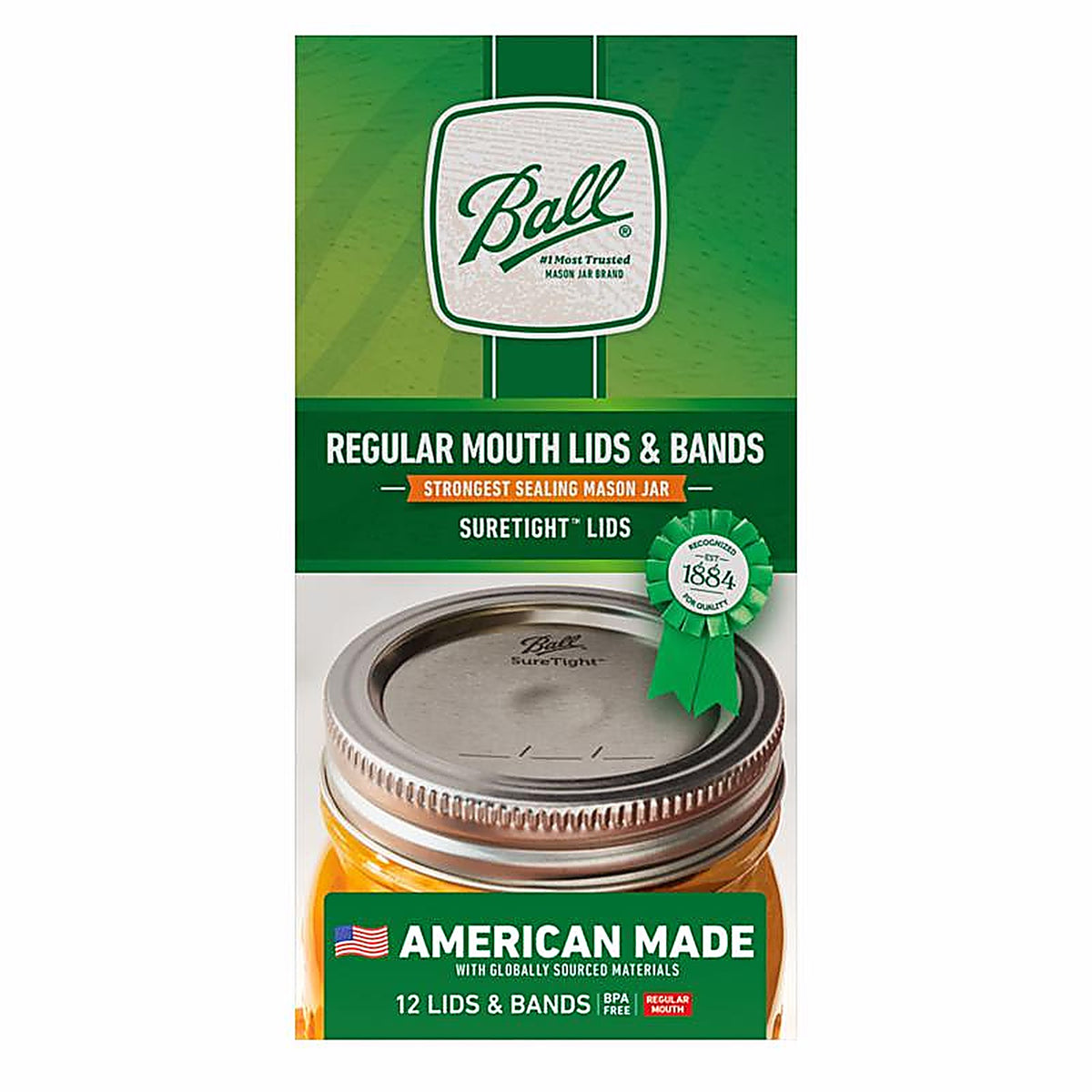 Ball 1440030060 Regular Mouth Canning Lids and Bands 12 pk