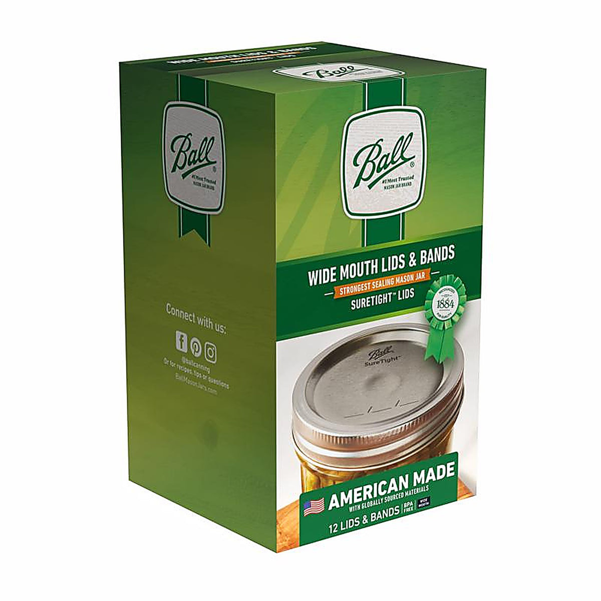Ball 40000ZFP Wide Mouth Canning Lids and Bands 12 pk