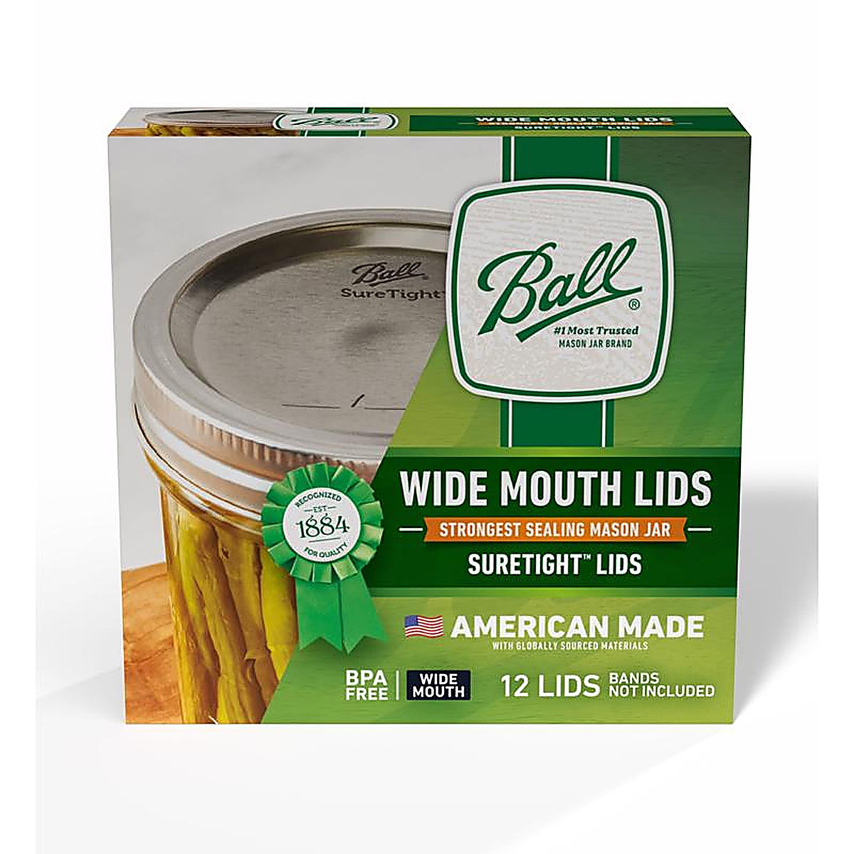 Ball 1440042050 Wide Mouth Canning Lid 12/Pack