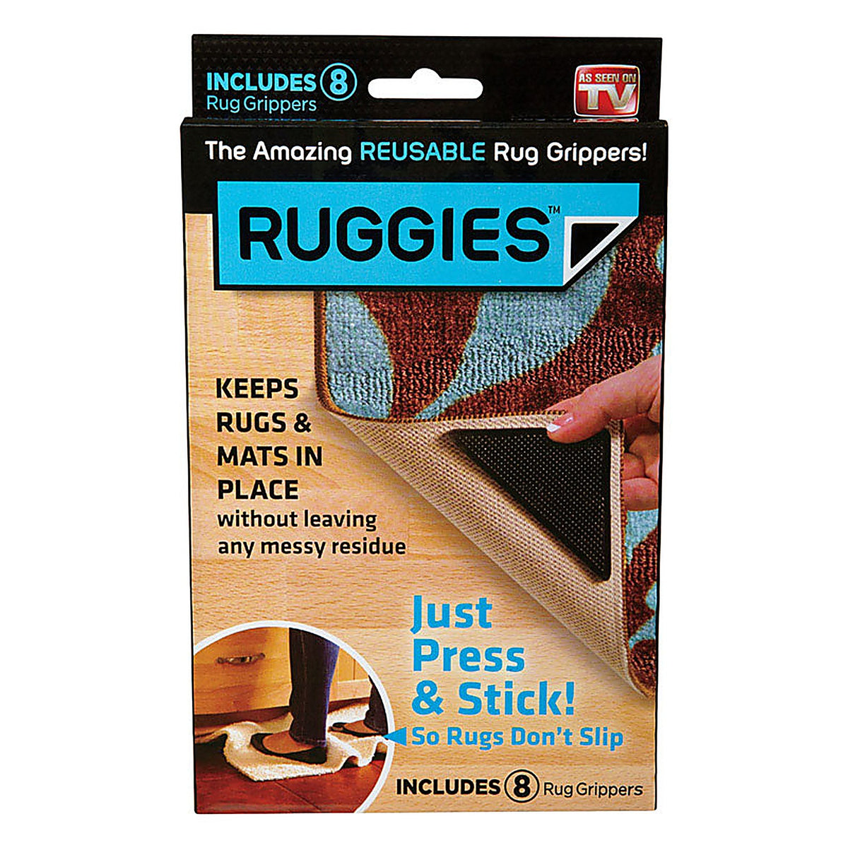 Ruggies - RU011132 - as Seen on TV Rug Grippers Polyurethane/Polyester/Paper 8 Pack