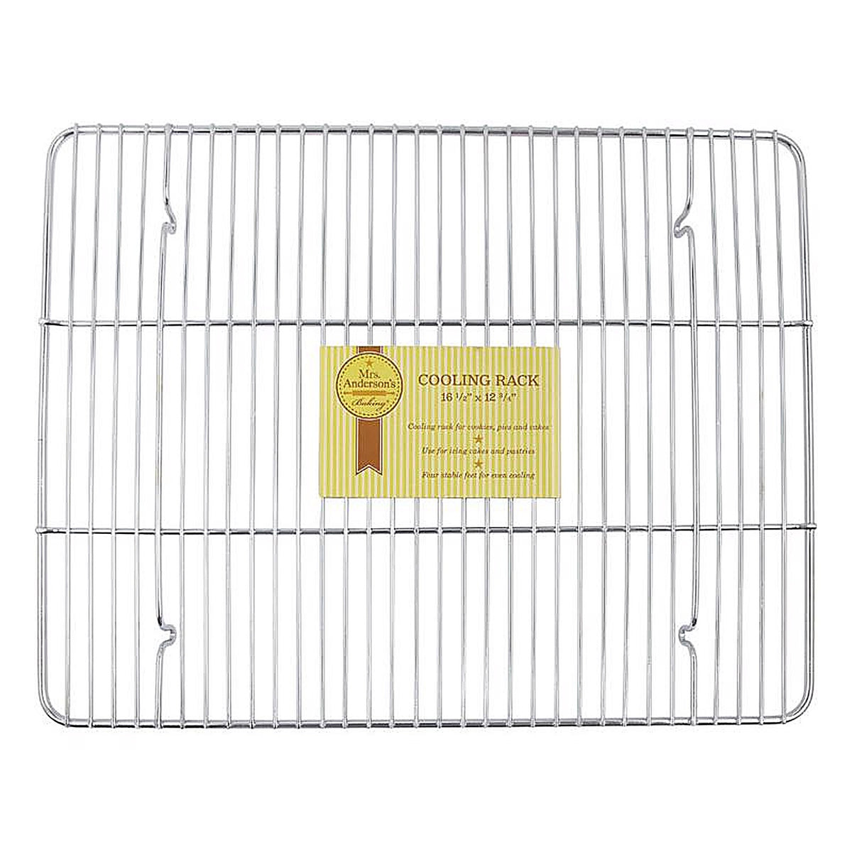 Harold Import 43187 Mrs. Andersons Baking 12-3/4in. W x 16-1/2in. L Cooling Rack Silver