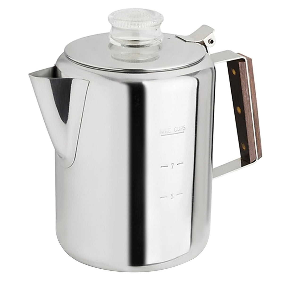 Tops - 55704 - Rapid Brew 9 Cups Silver Stovetop Percolator