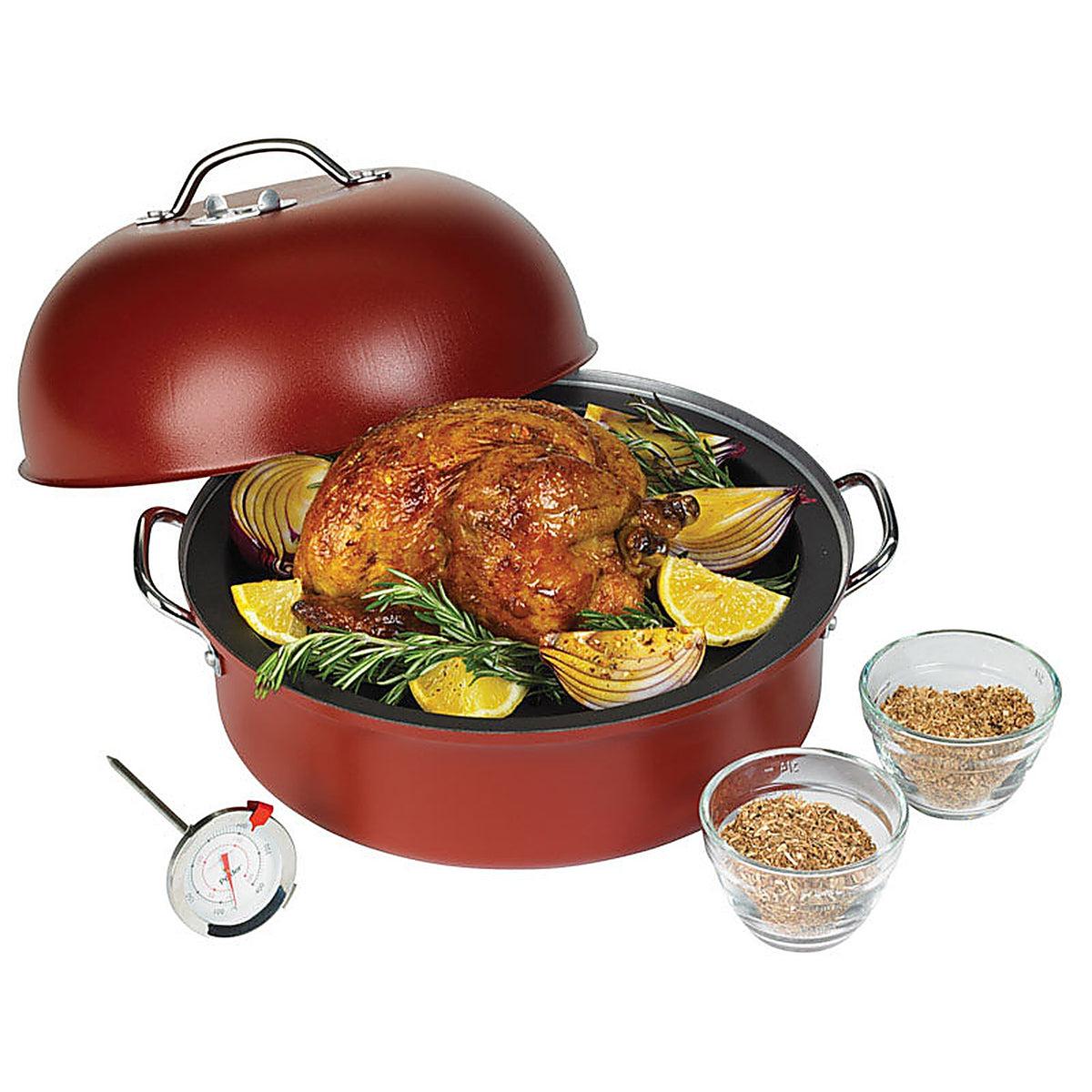 Nordic Ware - 36556 - Aluminized Steel Kettle Smoker 12.38 In. Red