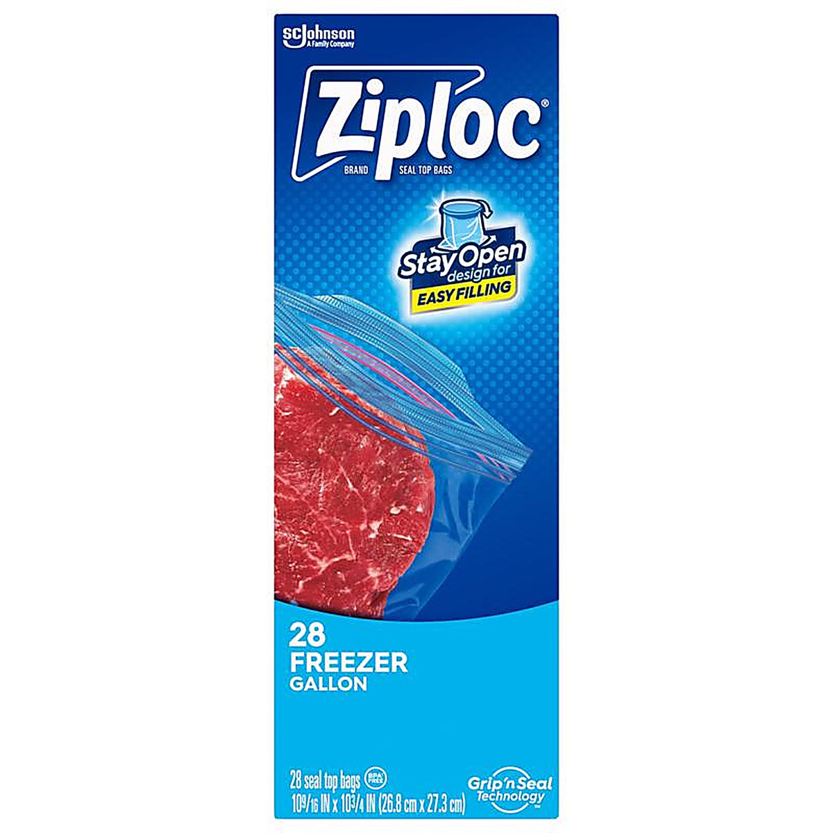 Ziploc 382 1 gal. Clear Freezer Bag 28/Pack