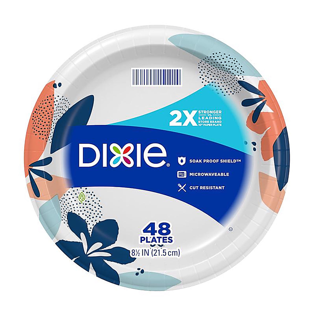 Dixie - 15289 - Multicolored Paper Flowers Bloom Dinner Plate 8-1/2 In. D 48 Pack