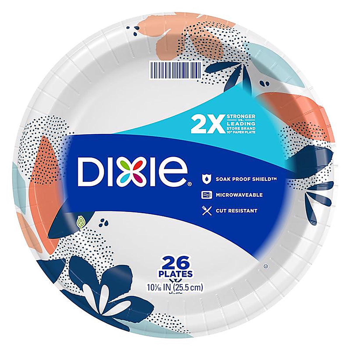 Dixie - 15255 - Multicolored Paper Flowers Bloom Dinner Plate 10-1/16 In. D 26 Pack
