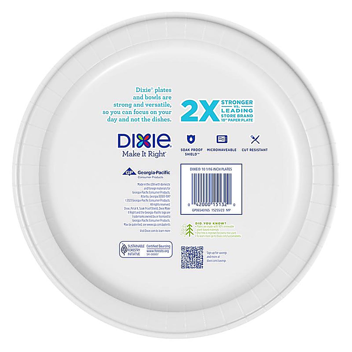 Dixie - 15255 - Multicolored Paper Flowers Bloom Dinner Plate 10-1/16 In. D 26 Pack