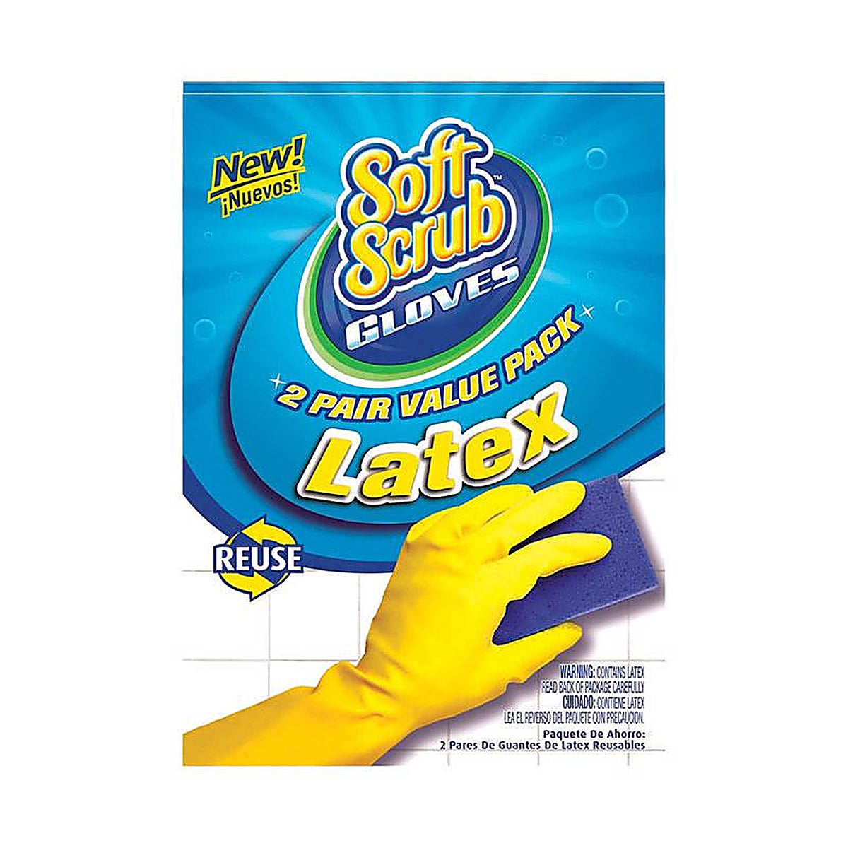 Soft Scrub 12324-26 Latex Cleaning Gloves XL Yellow 2 pair