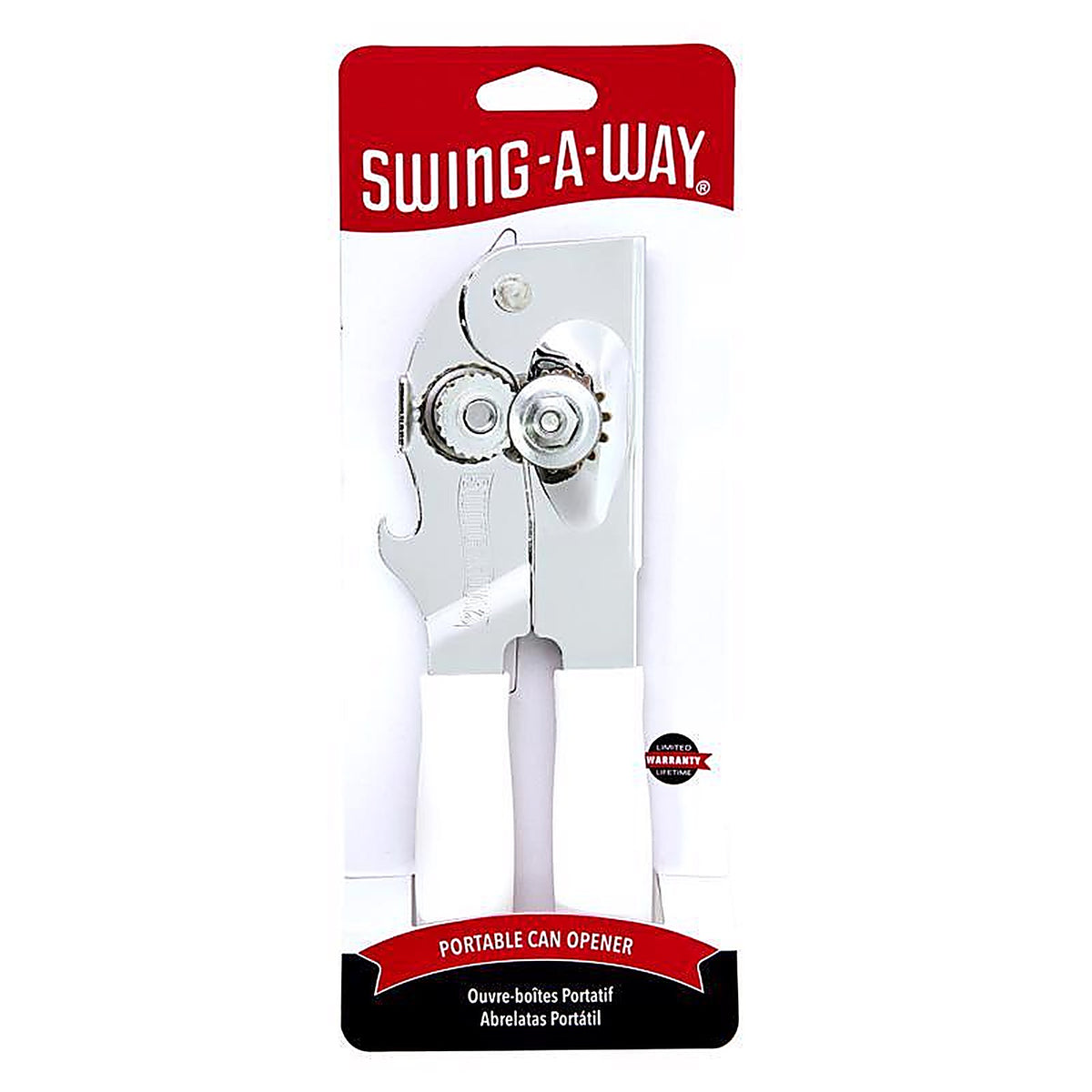 Swing-A-Way - 407WH - White Steel Manual Portable Can Opener
