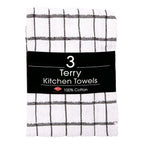 Ritz - 82414 - Black Cotton Check Kitchen Towel 3 Pack