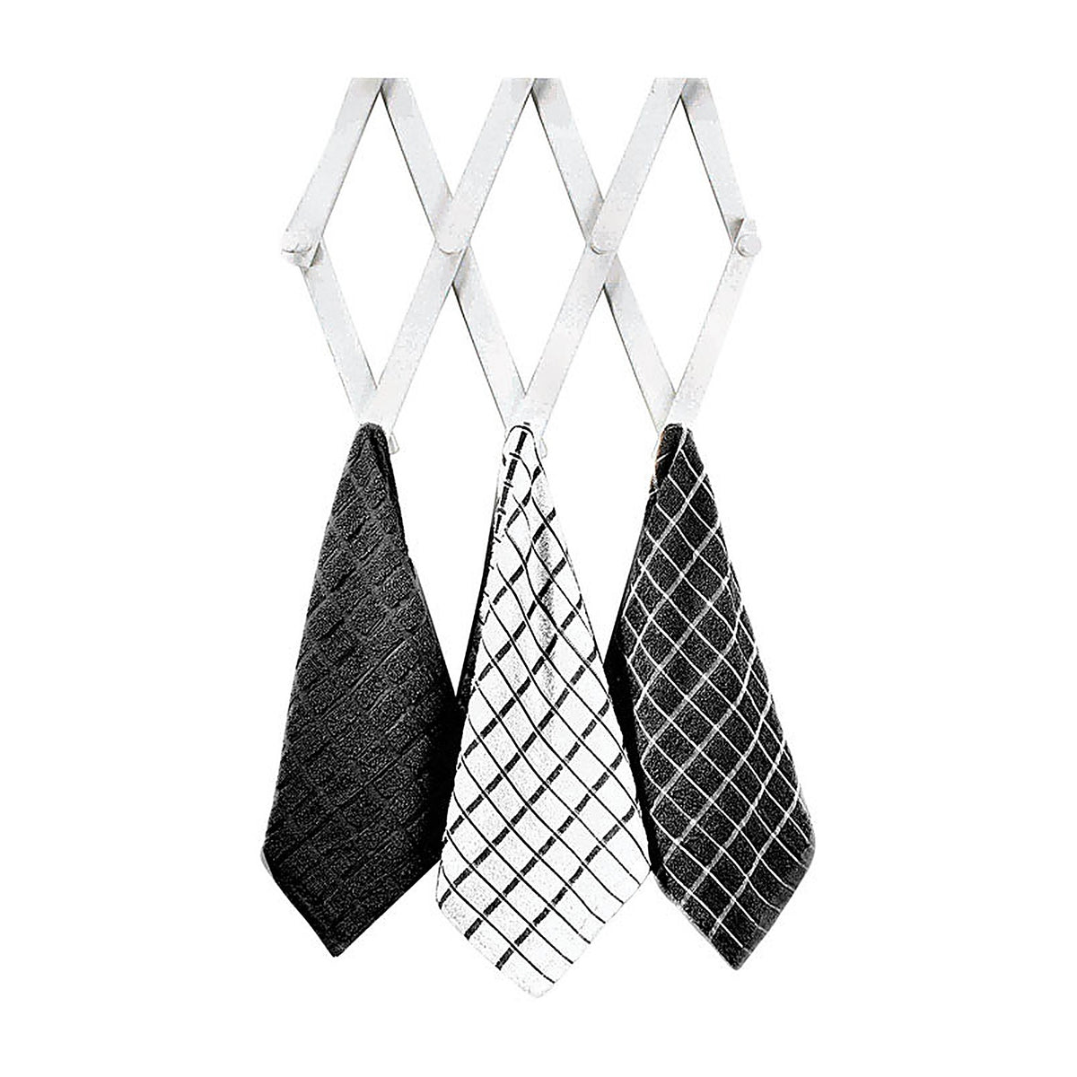 Ritz - 82414 - Black Cotton Check Kitchen Towel 3 Pack