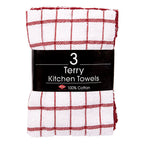 Ritz - 82483 - Paprika Cotton Check Kitchen Towel 3 Pack
