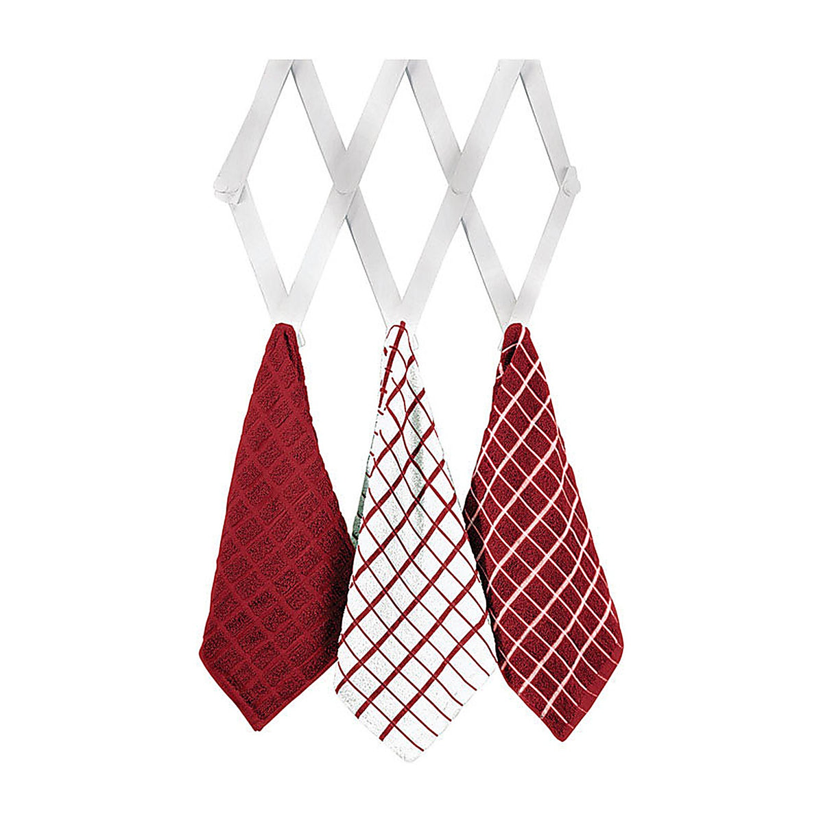 Ritz - 82483 - Paprika Cotton Check Kitchen Towel 3 Pack
