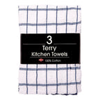 Ritz - 82424 - Federal Blue Cotton Check Kitchen Towel 3 Pack