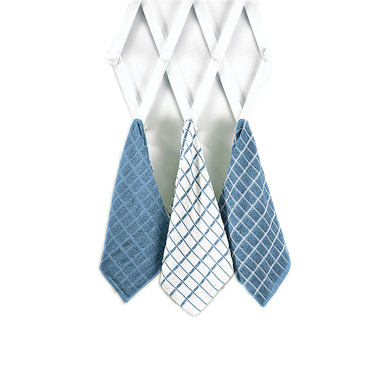 Ritz - 82424 - Federal Blue Cotton Check Kitchen Towel 3 Pack