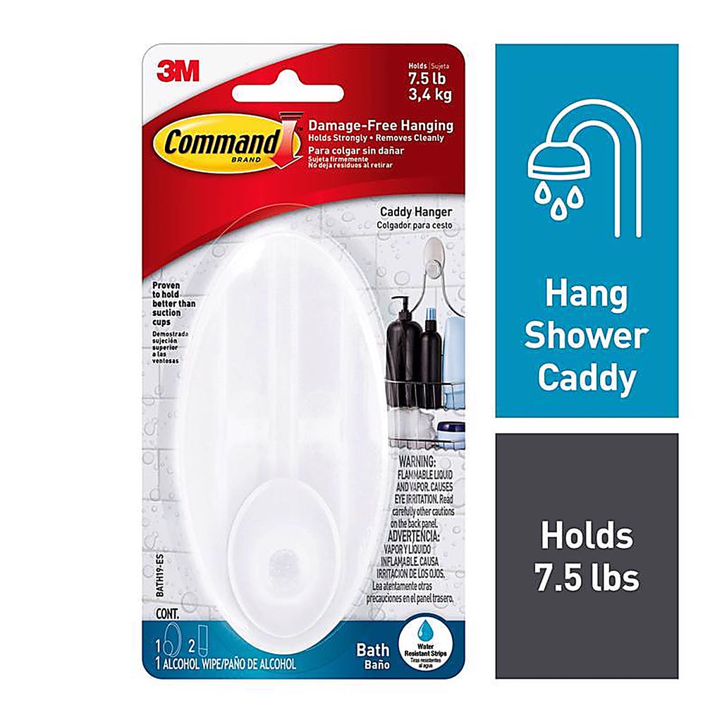 3M BATH19-ESF Command Frost White Plastic Caddy Hanger