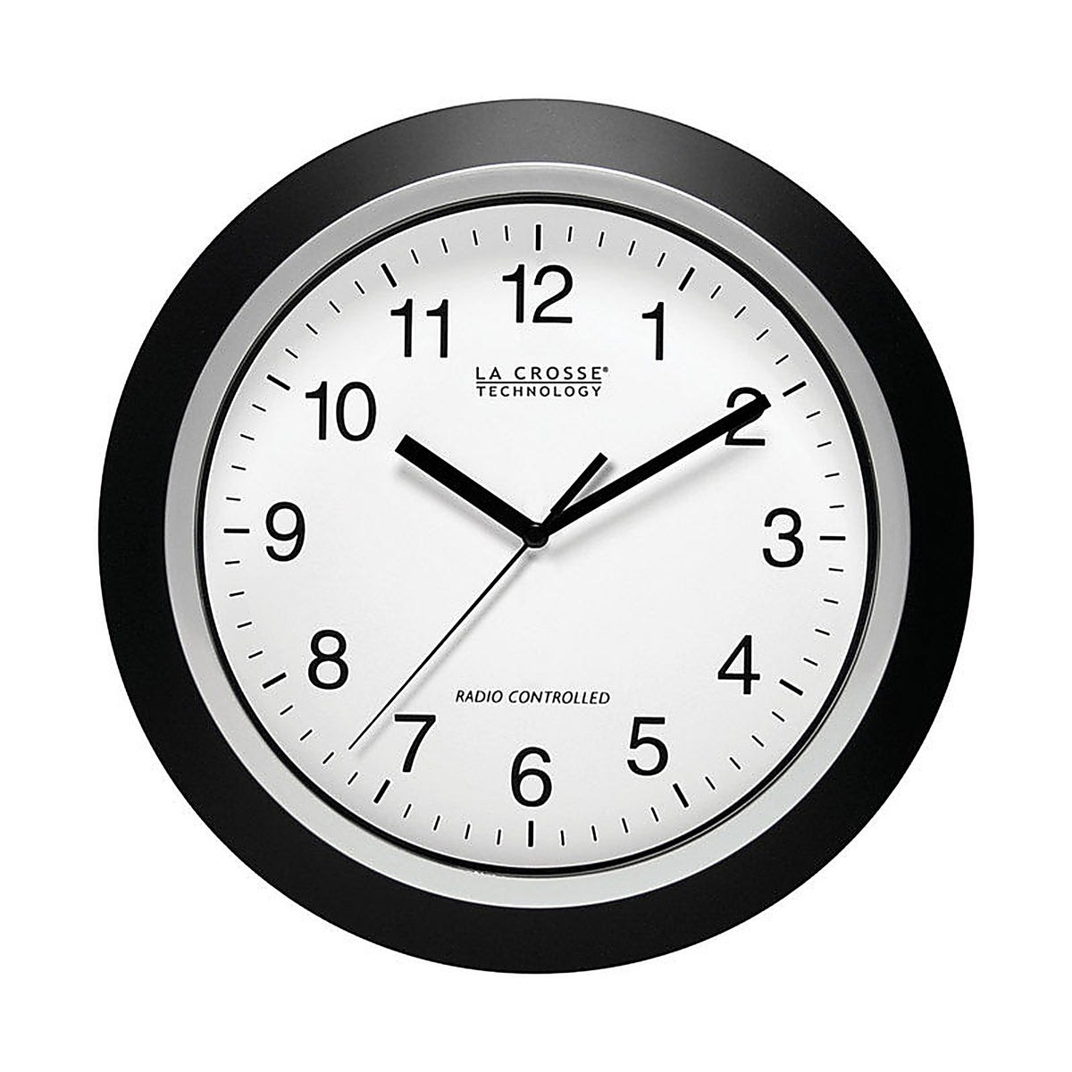 La Crosse Technology - WT-3129B - 12 In. L X 1 In. W Indoor Casual Analog Atomic Wall Clock Glass/Plastic Black/S