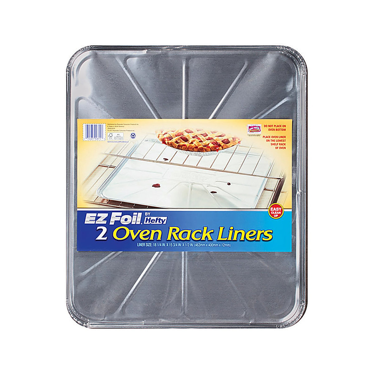 E-Z Foil 90815 Foil 15-3/4 in. W x 18-1/4 in. L Oven Liner Silver 2/Pack