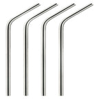 Harold Import 48 8 in. L Brown Stainless Steel Straws