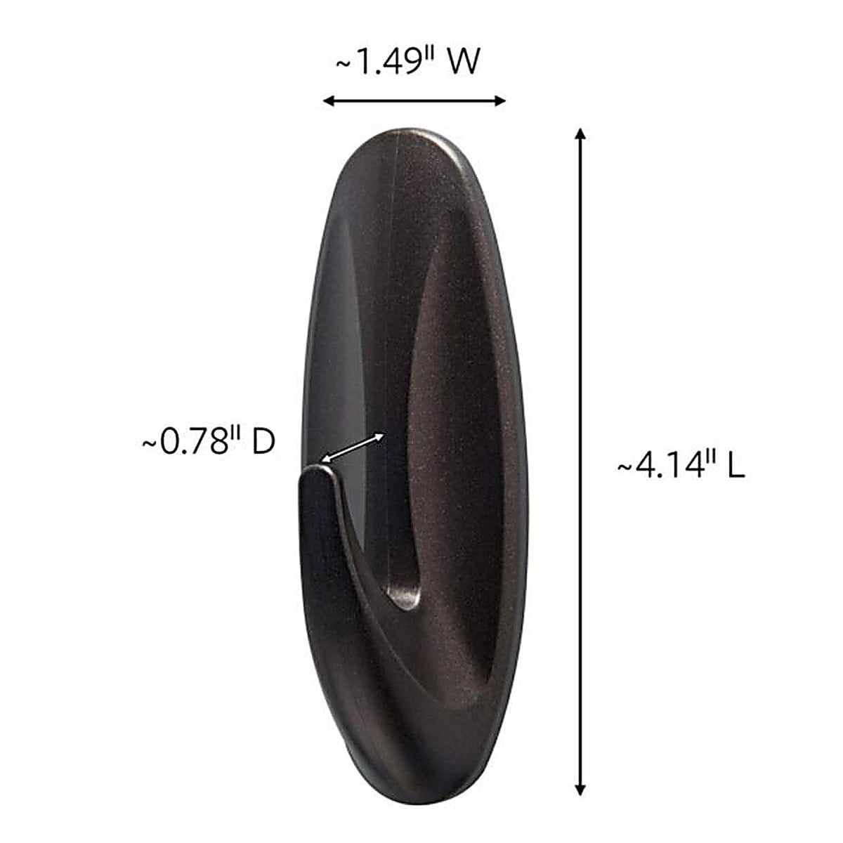 3M 17083BZ-AWES Large Plastic Designer Hook 4-1/8 in. L 1/Pack