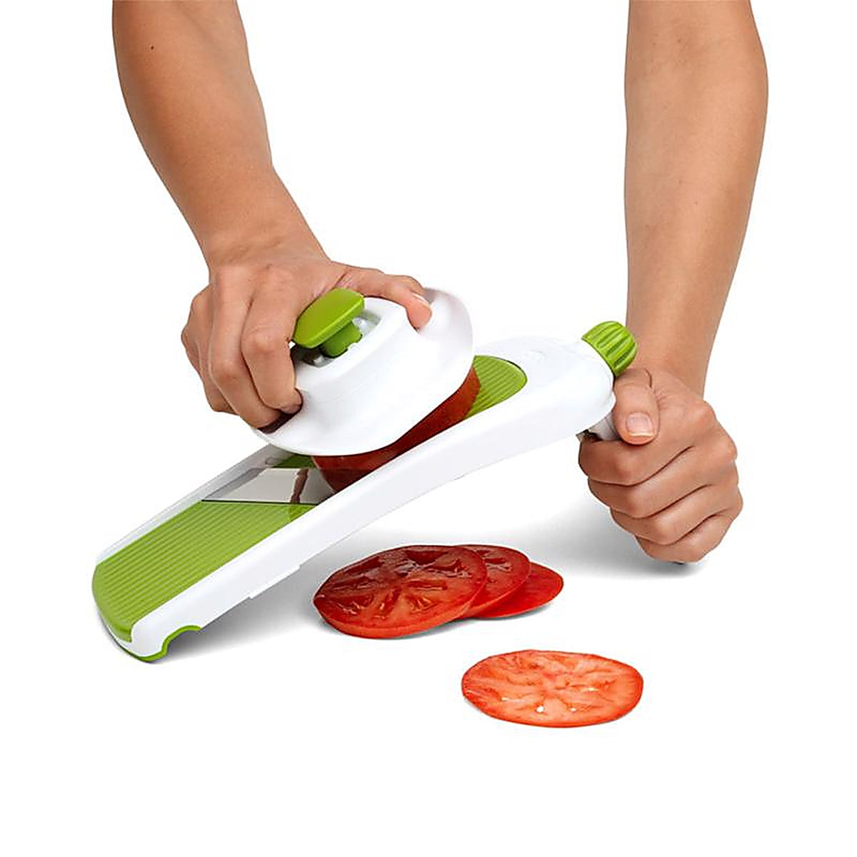 Chefn 102-824-120 4-3/8in. W x 9in. L Green/White Plastic/Stainless Steel Hand-Held Mandoline