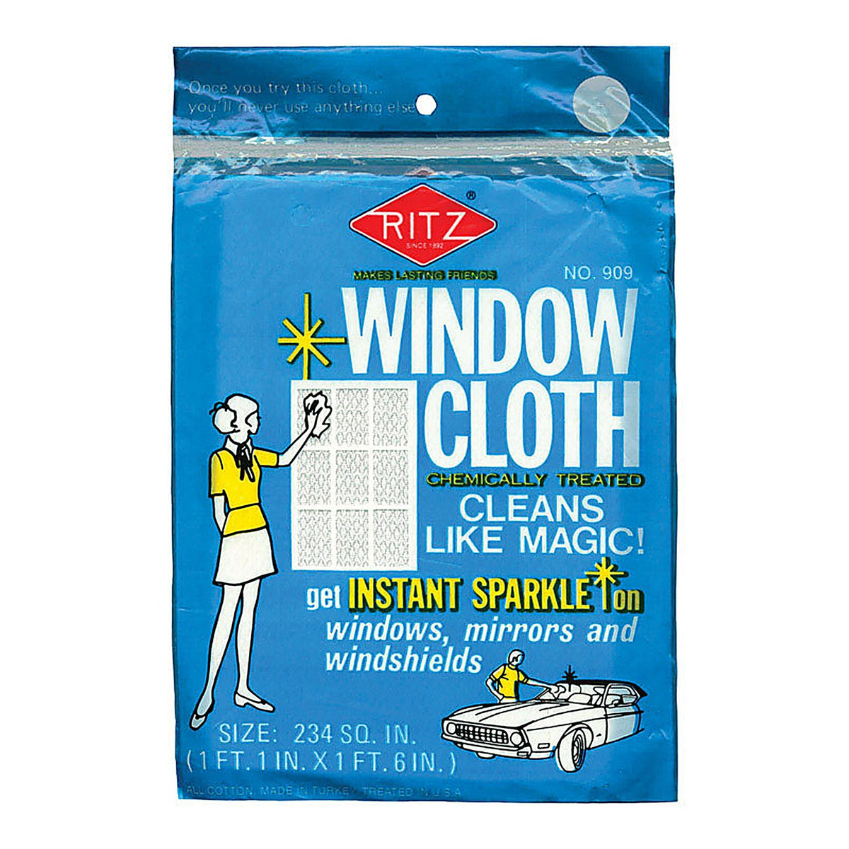 Ritz 90900 Original Scent Window Cleaner 1 pk Wipes