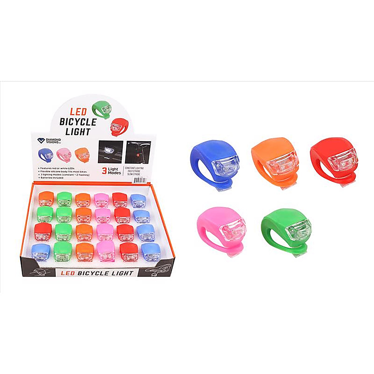 Diamond Visions 08-1386 Plastic LED Bike Light Assorted