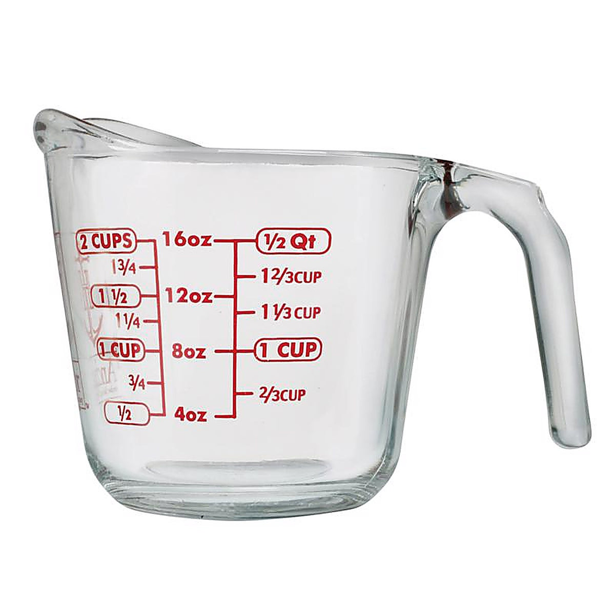 Anchor Hocking - 55177L24 - 2 Cups Glass Clear/Red Measuring Cup