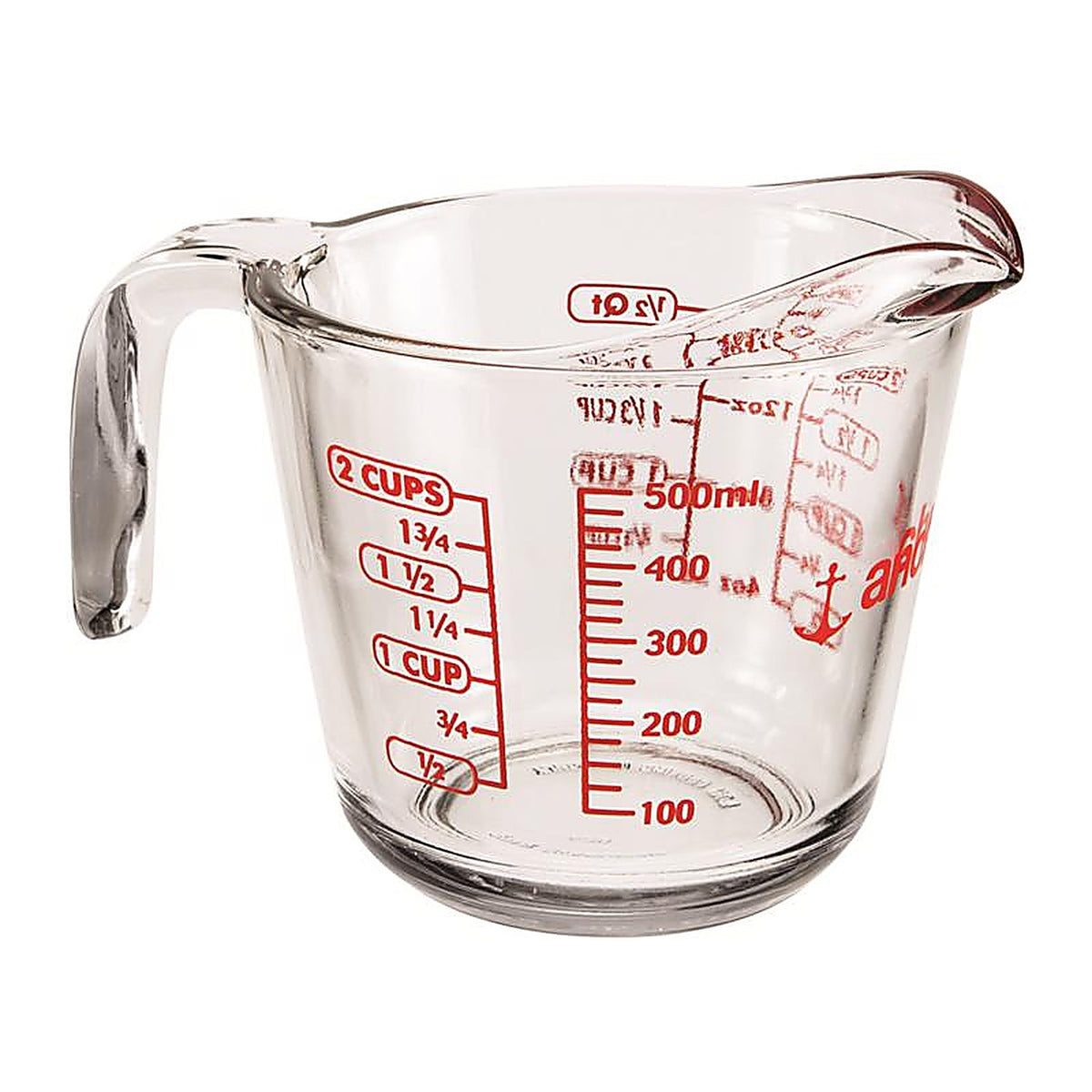 Anchor Hocking - 55177L24 - 2 Cups Glass Clear/Red Measuring Cup