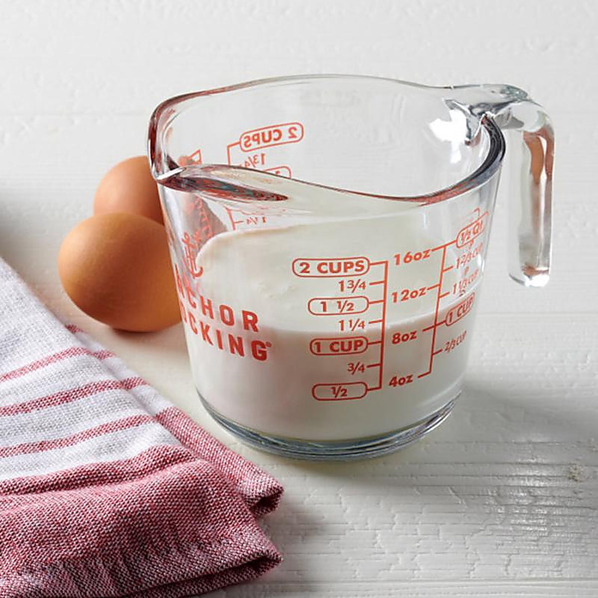Anchor Hocking - 55177L24 - 2 Cups Glass Clear/Red Measuring Cup